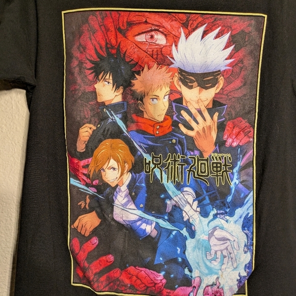 jujutsu Kaisen Crunchy Roll Black Graphic Anime T-Shirt Pre-owned Size S - Picture 3 of 5